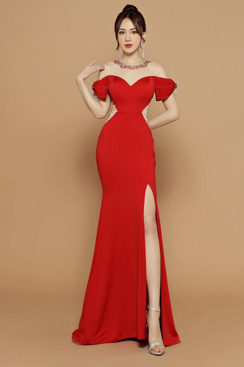 Đầm Dạ Hội Cổ Kết Pha Lê - D715